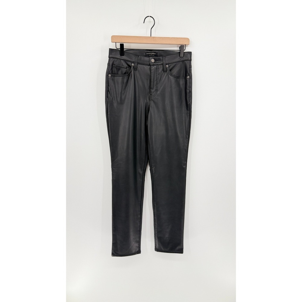 Banana Republic Womens 27/4 Tall Vegan Leather Pants Edgy Chic Biker Rocker